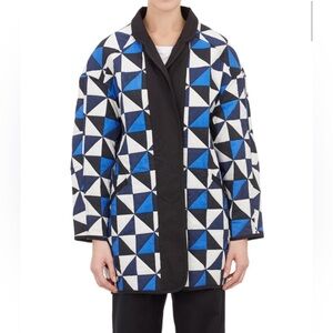 Isabel Marant Etoile Enid Womens Black, White, Blue Cotton Patchwork Jacket-38